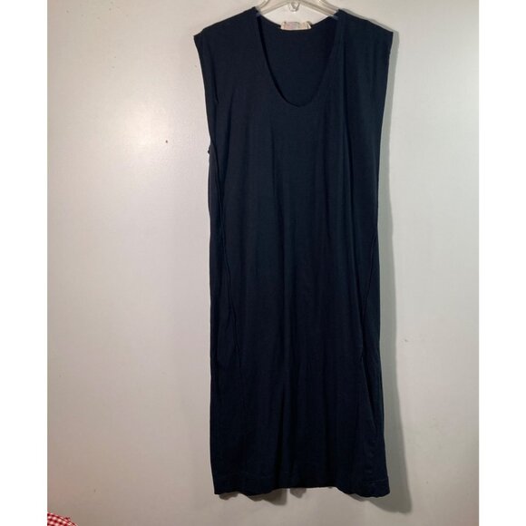 Womens Free People Beach Carta Tee Shirt Maxi Dress XS Pleat Detail Black XS Cot - Picture 1 of 10